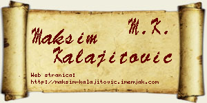Maksim Kalajitović vizit kartica